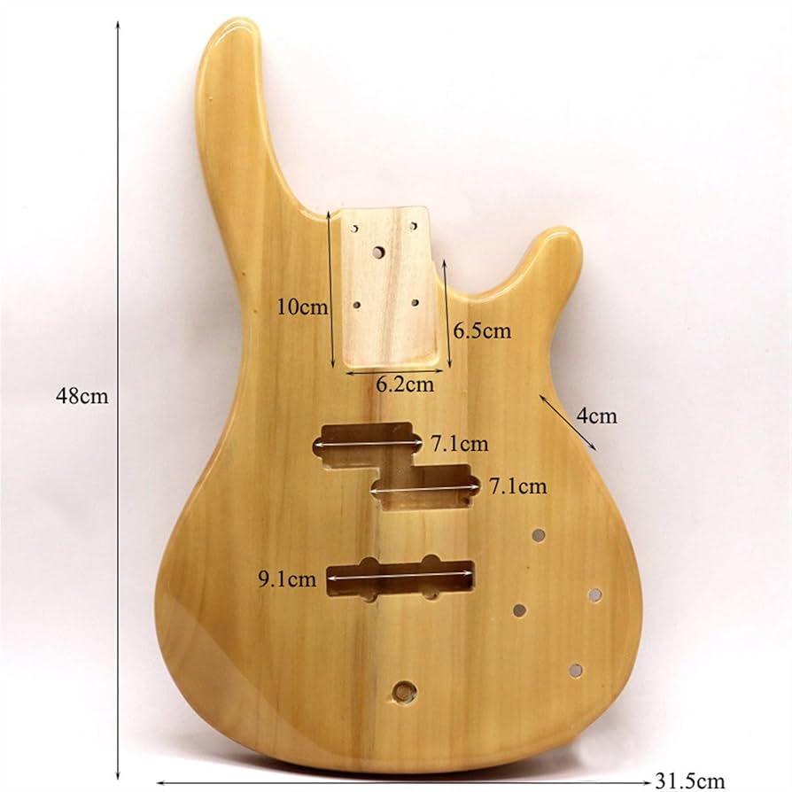 Amazon.co.jp: KLKL ポプラウッドの電気ベースギターボディ自然